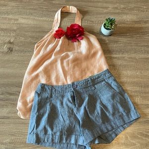 Banana Republic Blush Pink Halter Blouse Size 6P